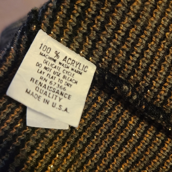 🔥VINTAGE 80s Authentic Renaissance Knitwear Metallic Leopard Oversized Sweater - Picture 8 of 10